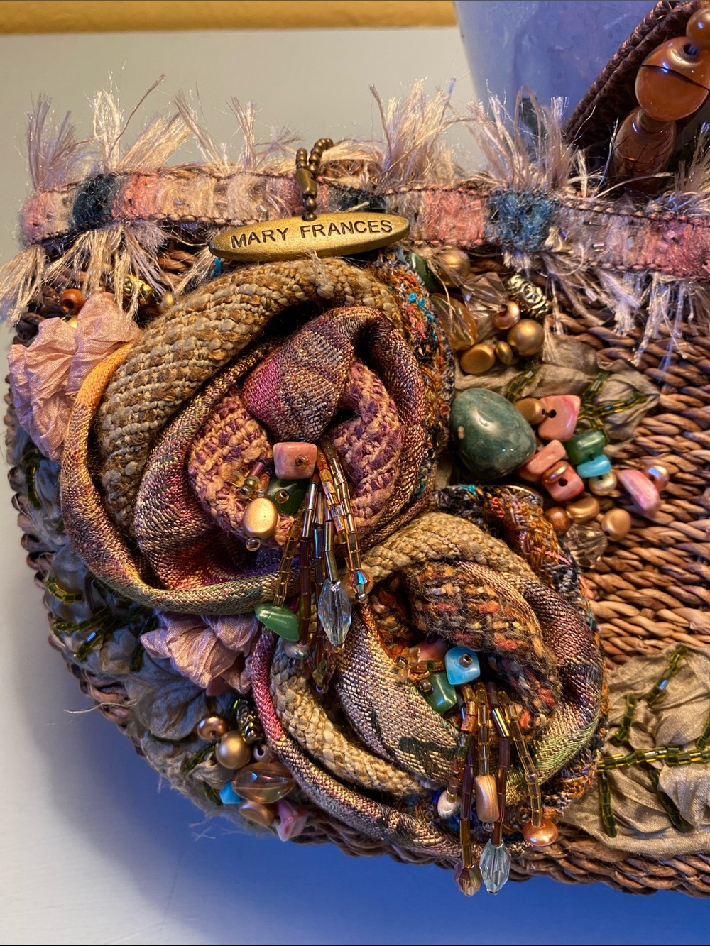 Mary Frances Vintage Rattan East West Shoulder Bag - Picture 3 of 11